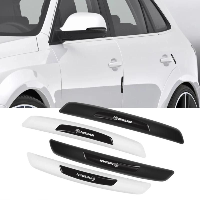 ASD1  4Pcs Rubber Anti Collision Strip Car Door Rearview Mirror Protector Stickers For Nissan Sylphy N7 Teana Qashqai Note Navara Leaf