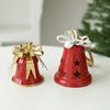 Metal Holiday Bell Ornament for Christmas Tree and Entry Area, Hanging Display Piece with Rope Loop and Top Accent