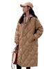 Inotenka Long Padded Down Jacket with Elegant Sizes Women's Coat, Hood, 2-Way Slimming, Figure-Facing, Lightweight, Soft, Cold-Proof, Windproof,