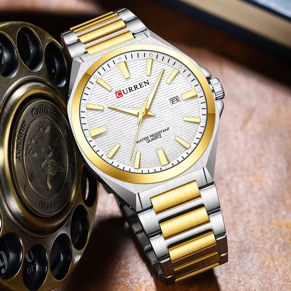 CURREN Fashion Quartz Clock Waterproof Luminous Date Stainless Steel Watches For Men Luxury Business Wristwatch