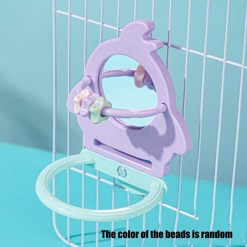 Interactive Little Bird Relieve Boredom Mirror Toy Parrot Grinding Teeth Stand Pole Stand Gnawing Bird Toy Birdcage Accessories