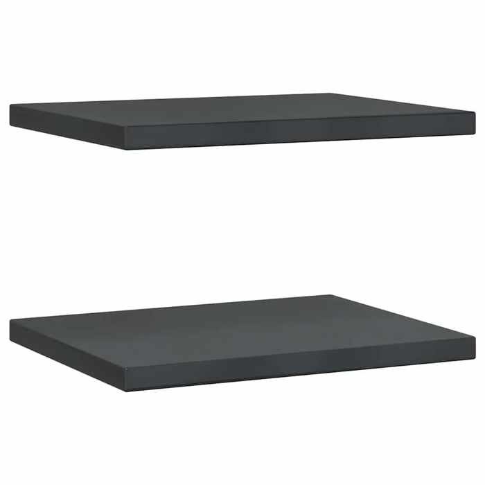 VidaXL Étagères murales 2 pcs 50x40x3 cm noir acier inoxydable, étagère flottante, étagère murale d'exposition, panneau 30293