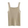 Women's 2026 Summer Korean Style Solid Knit Tank Top - Base Layer Camisole