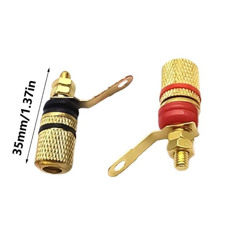 4mm Binding Post Banana Plug Speaker Terminals Binding Post Banana Plug Connection Clamp Gold Plated Easy Installation