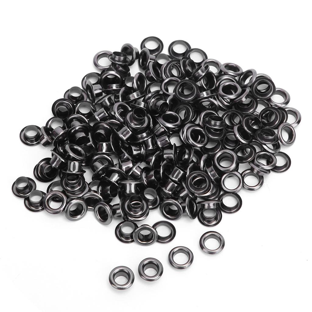 100 Set Brass Eyelet Clothing Bag Accessory Double Side 4mm Eyelet Grommet KitBlack