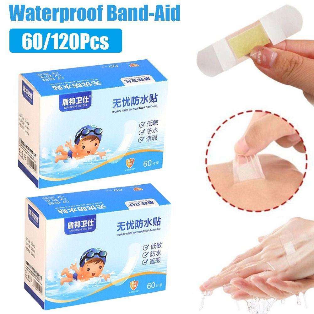 60Pcs Anti-friction Waterproof Sticker Transparent Foot Patch  for Children Bathing Swimming