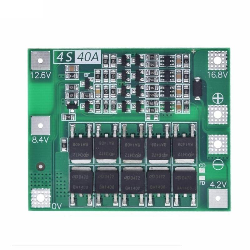 4S 40A 18650 Lithium Battery Protective Board 16.8V with Over Charge Discharge Over Current Protective Circuit Board