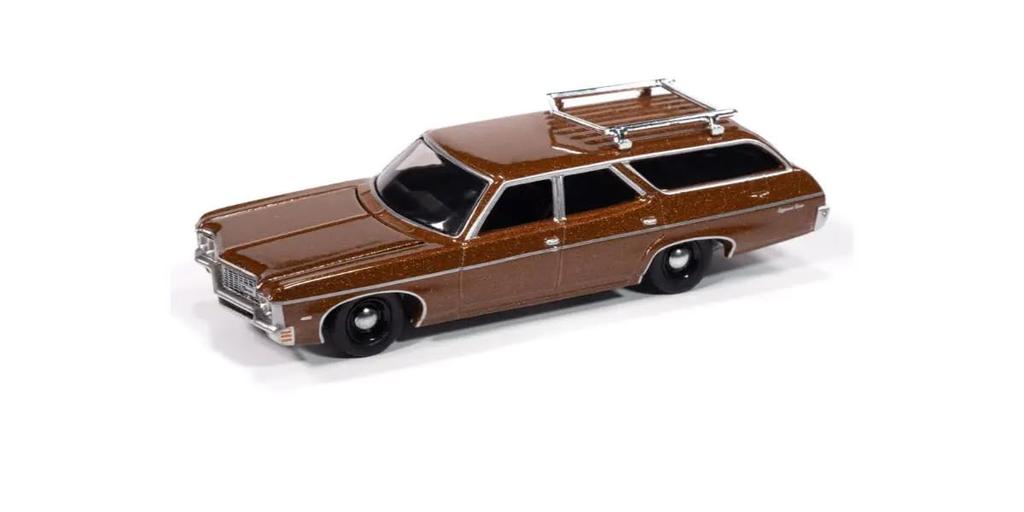 Kyosho AUTO WORLD 1/64 Scale 1970 Chevy Kingswood Estate Wagon, Solid Copper, Finished Model, AWSP177A
