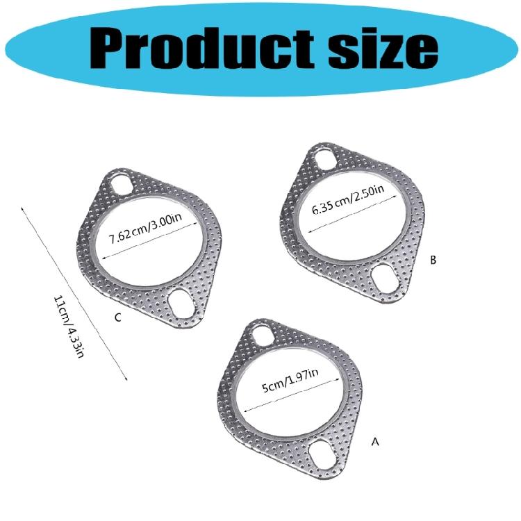 2Pcs Universals Exhaust Pipe Gasket with Two Holes Exhaust Downpipe Flange Automobile Parts Easy to Installation