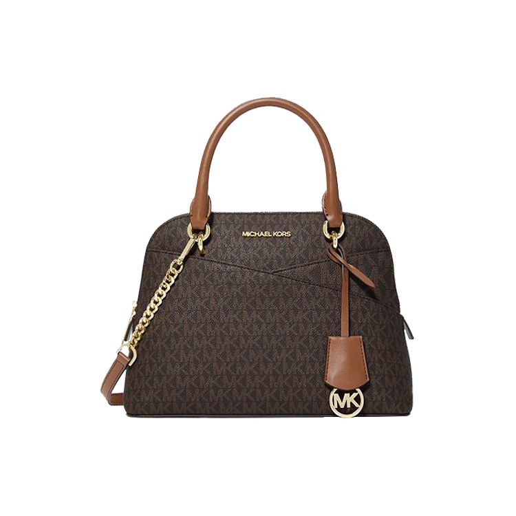 

Michael Kors Mk Jet Set Monogram Logo Vintage Casual Commuter Canvas And Leather Shell Bag Women Shoulder Bag Dark-Brown 35H1GTVC2B-BROWN Basic Set (Bag+Dust Bag)