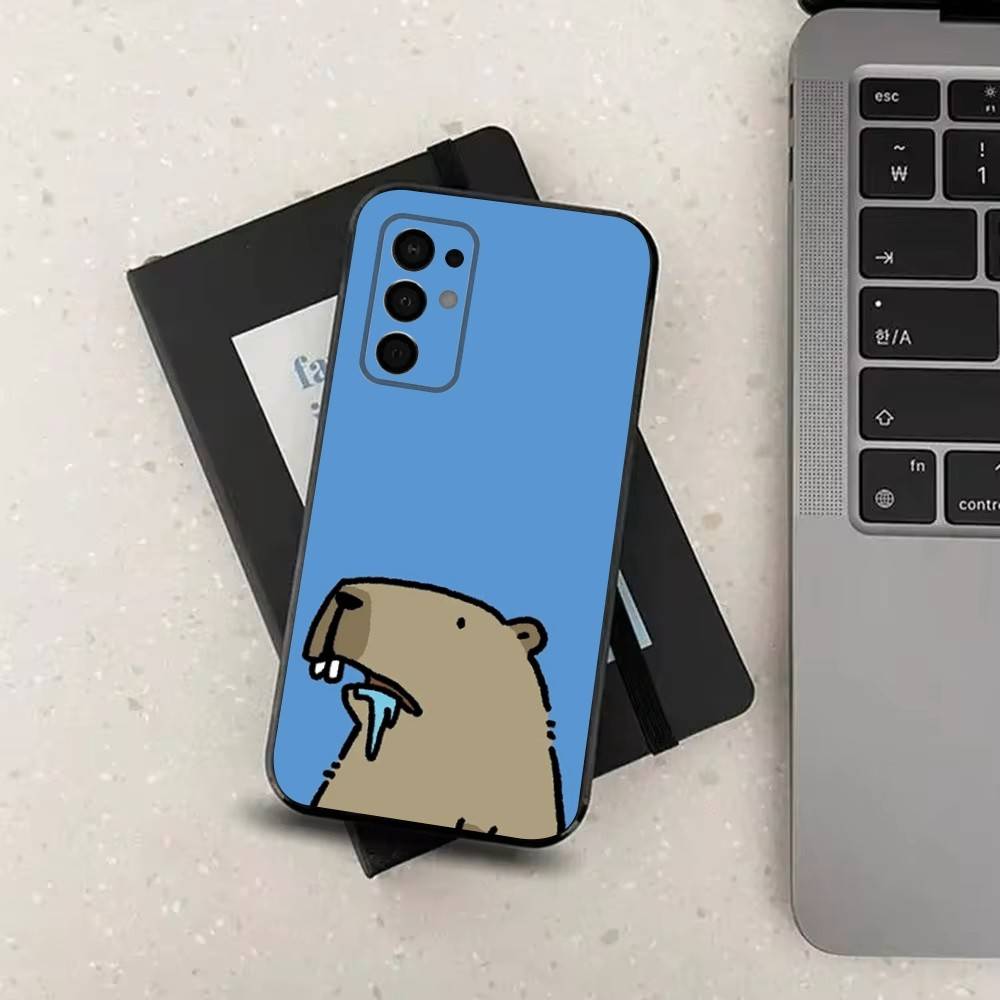

Cute Capybara Cartoon Phone Case For Samsung Galaxy A73,31,32,72,41,J7,8,9,53,52,71,22,Note Soft Black Silicone Cover SamsungA21S