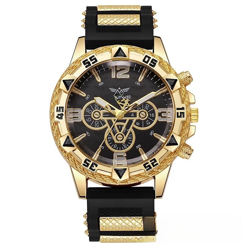 Casual Sports Silicone Watch For Men With Quartz Movement And Round Dial