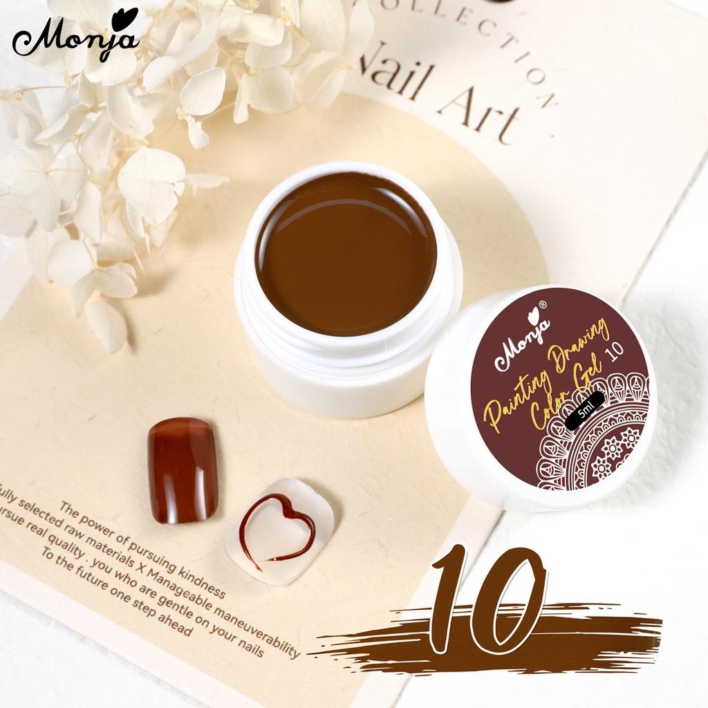 monja 5ml 12 barev Gel na malování nehtů UV lak Kreslení Černá Bílá Salonní barvy Lak Semipermanentní Vylepšení Manikúra Design Nástroj