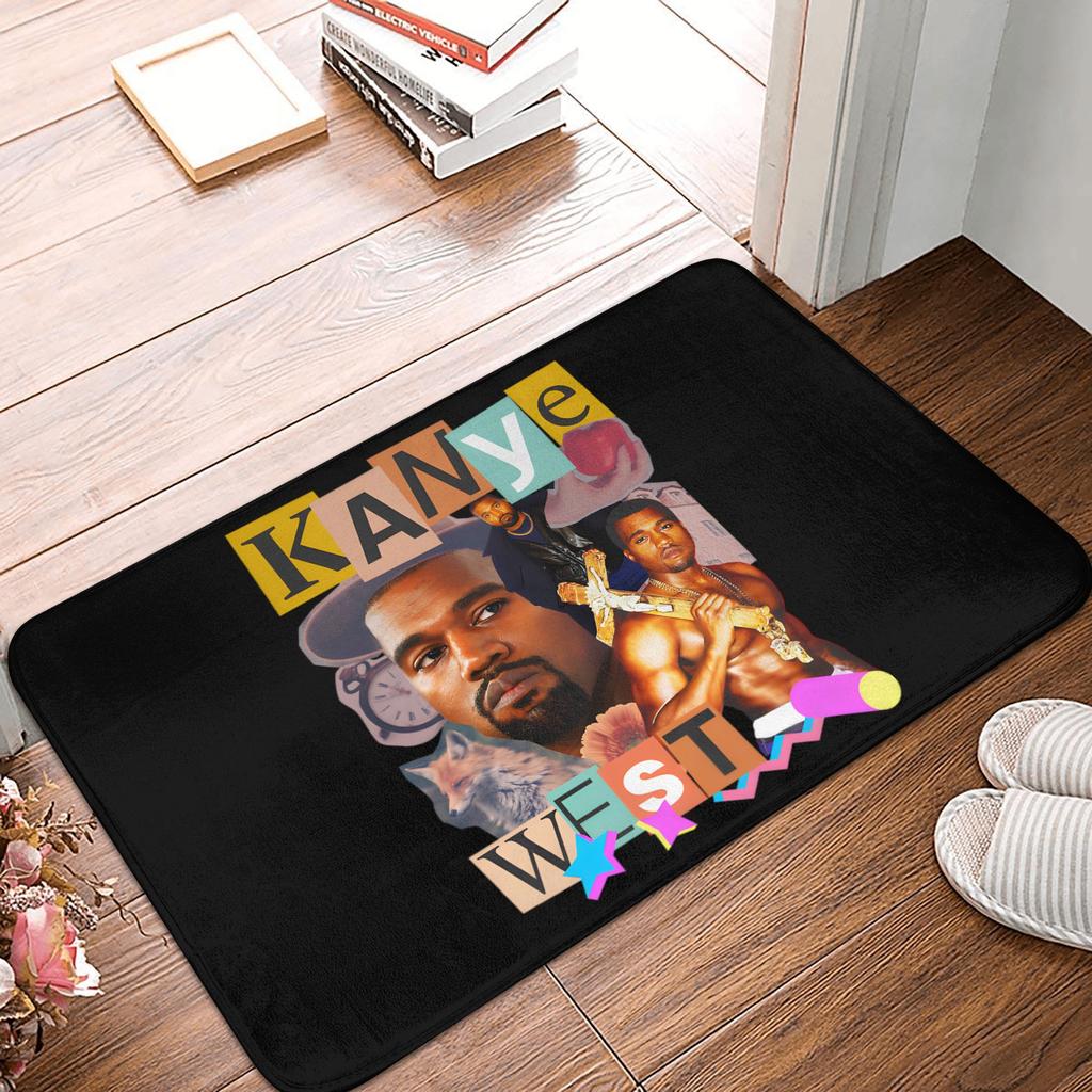 Funny Kanye West Collage Meme Front Door Mat Anti-Slip Outdoor Quick Dry  Doormat Kitchen Bedroom Entrance Rug Carpet