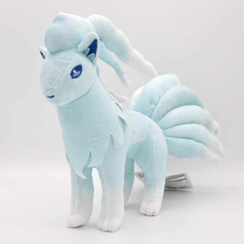 New 25cm Large Standing White Ice Nine Tailed Fox Six Tailed Fox Evolution Edition Plush Toy Doll