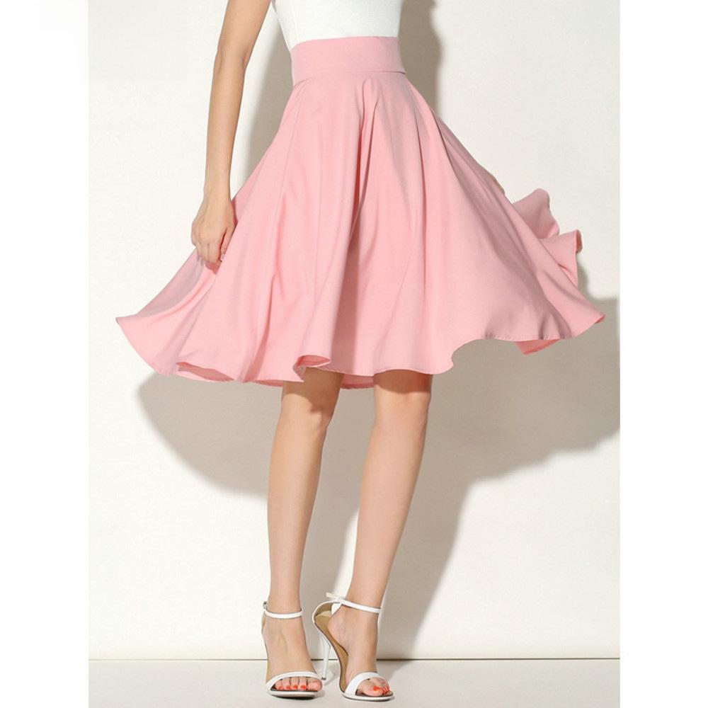 2018 Bohemian High Waist Midi Skate Dress Skirt