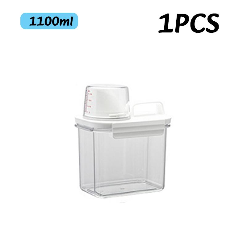 

1100/1800/2300 мл Диспенсер для стирального порошка Коробка для хранения порошка Герметичная Прозрачная Коробка для стирального порошка с крышками Контейнер для жидкости