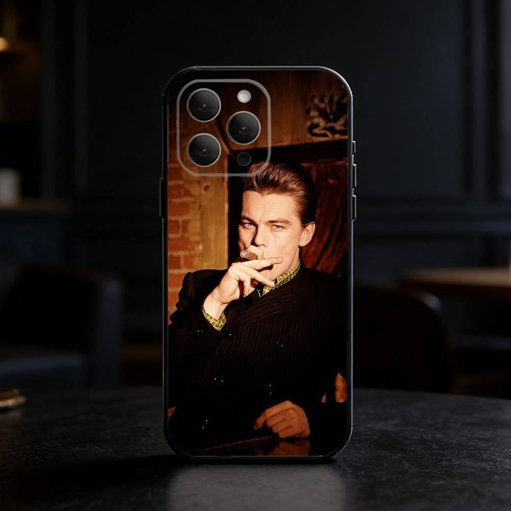L-Leonardo D-DiCaprio Phone Case For iPhone 17,16,15,14,13,12,11 Plus,Pro Max,SE4Soft Silicone Black Cover