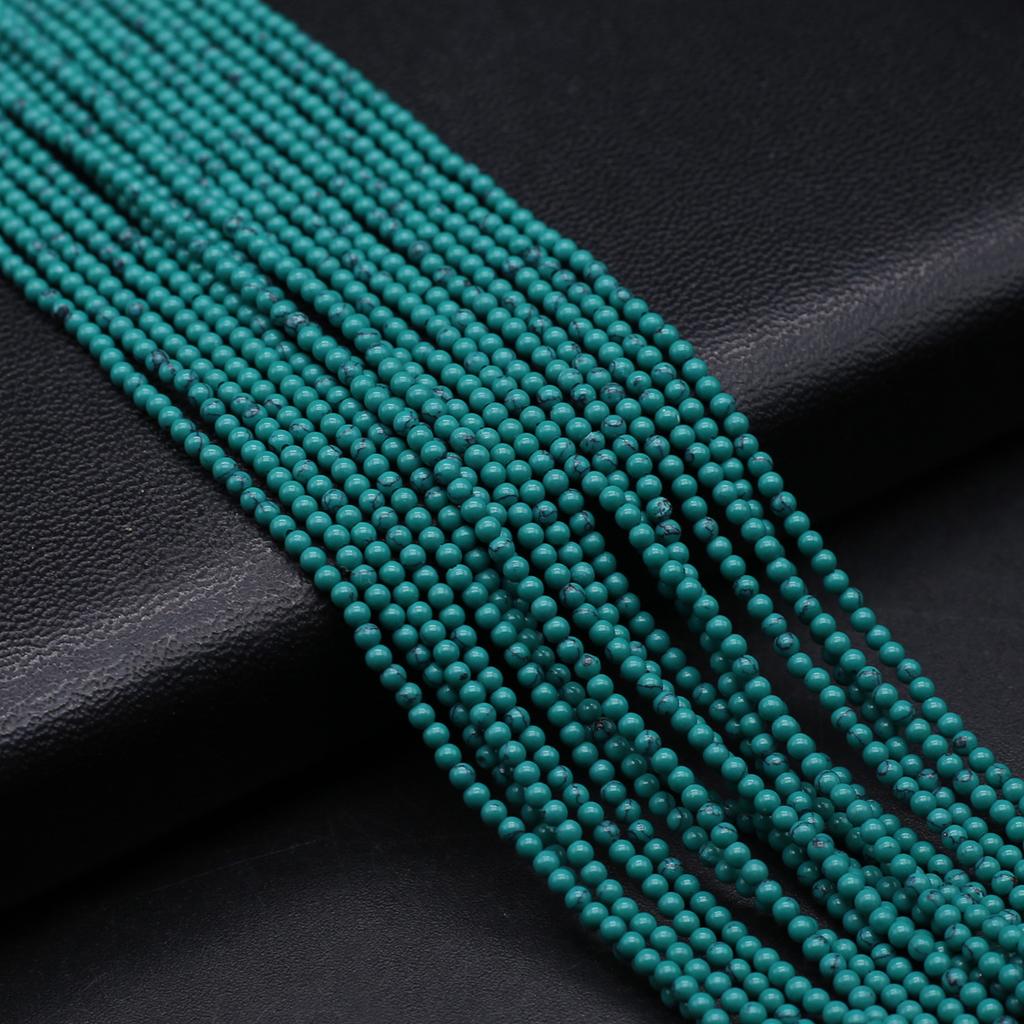 Naturstein-Isolationsperlen, runde kleine Perlen, 2 mm, Charms für Schmuckherstellung, DIY-Halskette, Armband, Ohrringe, Zubehör