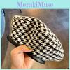Beret Classic Houndstooth Womens Flat Top Hat In Black Edition Summer