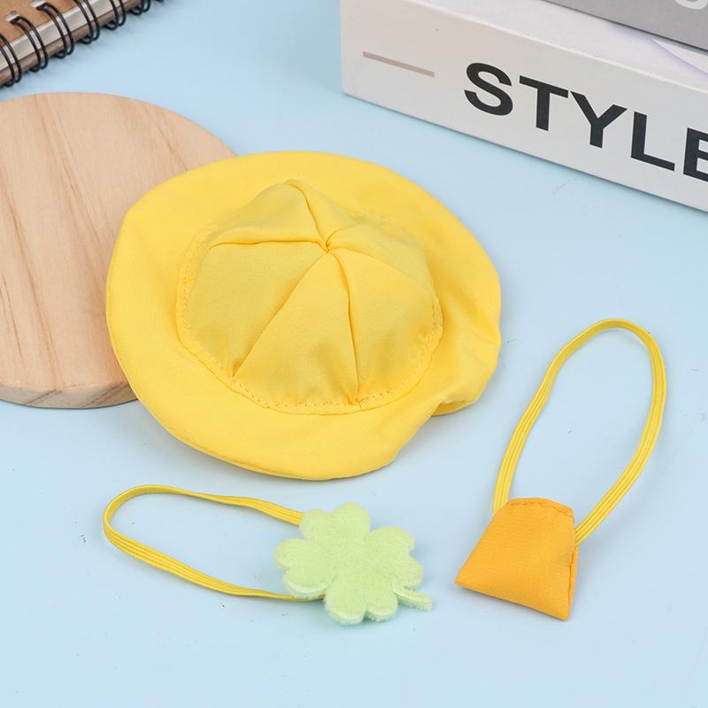 Mini Doll Hat For Dollhouse Miniature 10Cm Doll Color Match Hats Kawaii Cute Bag Dolls Accessories For Kids Girls Toys