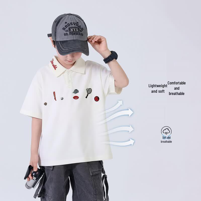 Boys' Summer Cotton Polo T-Shirt
