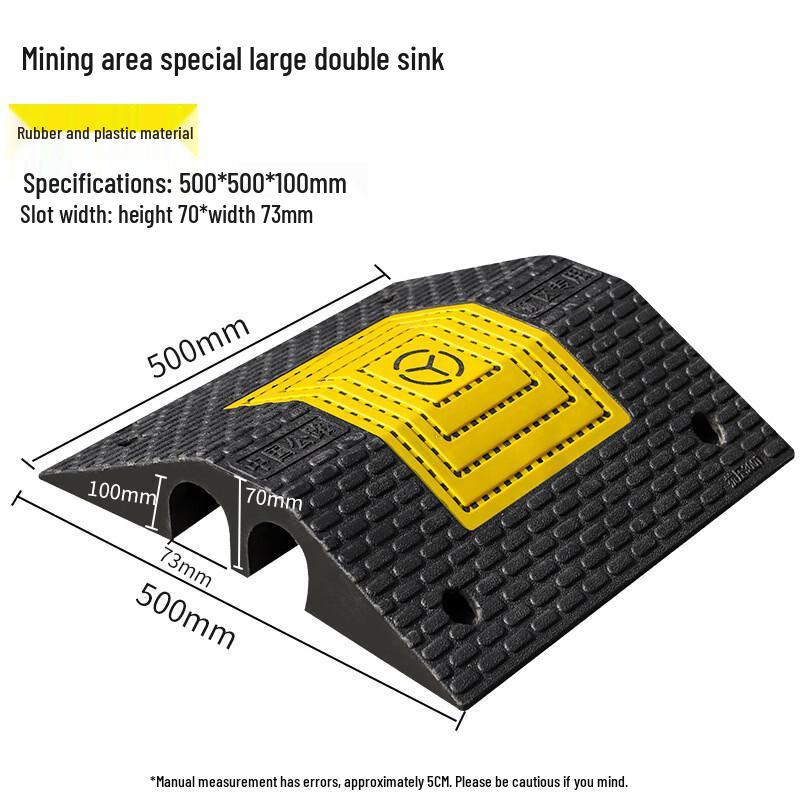 Heavy-Duty Rubber Speed Bump with Cable Channels