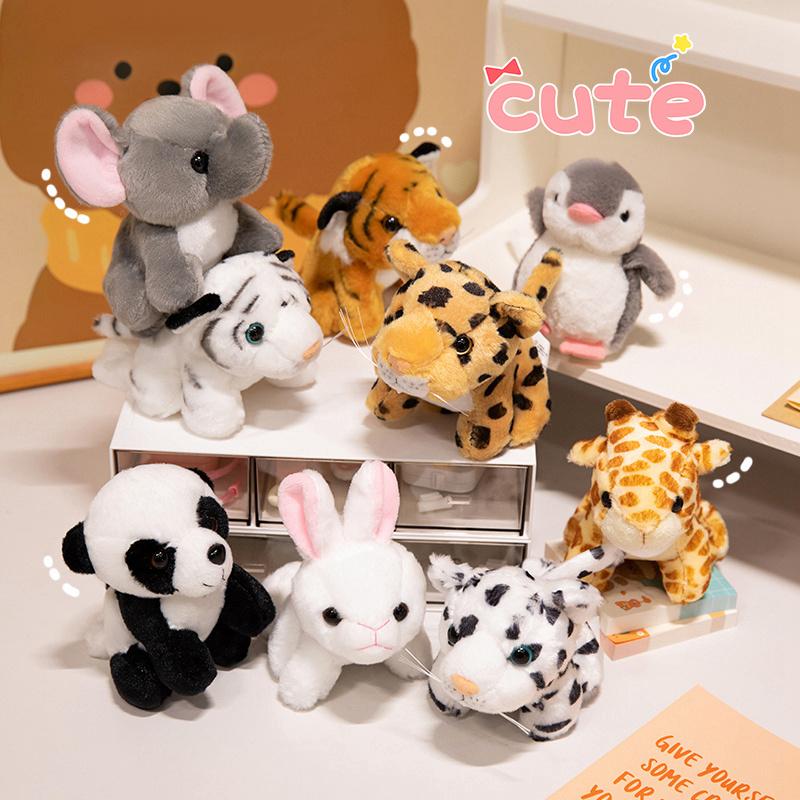 Stofftier Panda Giraffe Leopard Tiger Elefant Klatscharmband für Kinder Handring Armband Weiches Plüsch-Handgelenk Kreatives Spielzeug Geschenk
