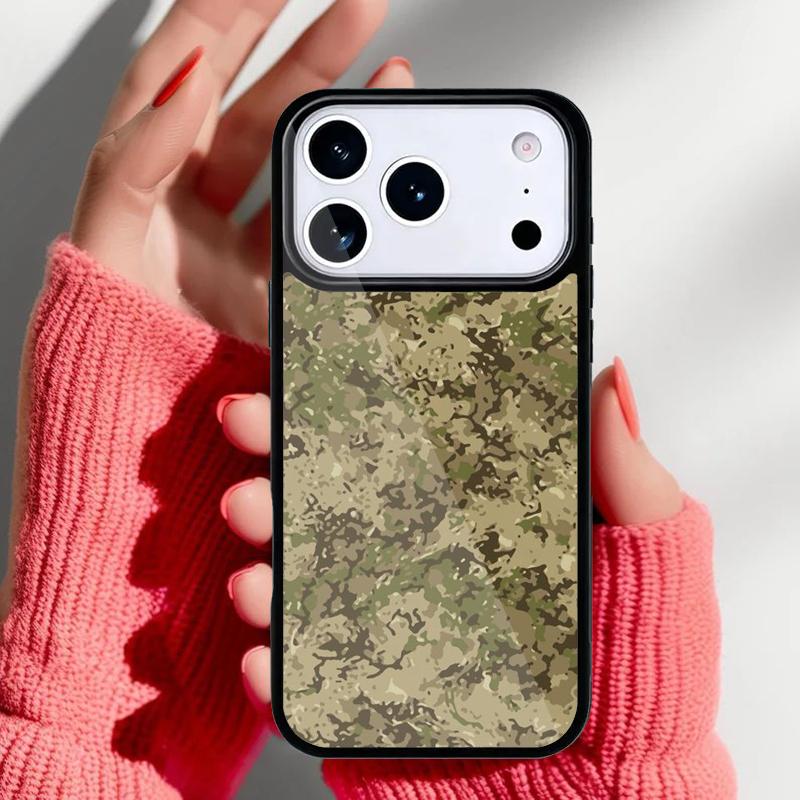 Camouflage Camo Telefoonhoesje voor iPhone 17 16 15 14 13 Pro Max Achterkant voor 12 11 Pro Coque