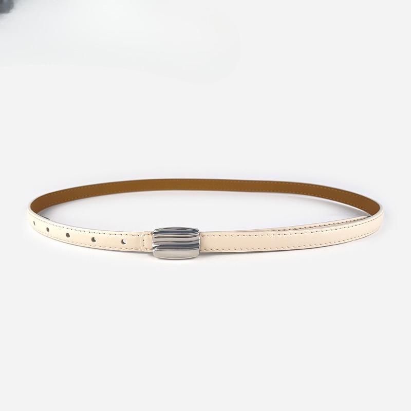 Leather Women's Thin Leather Belt with Casual Pants Jeans Women's Belt Versatile and Fashionable