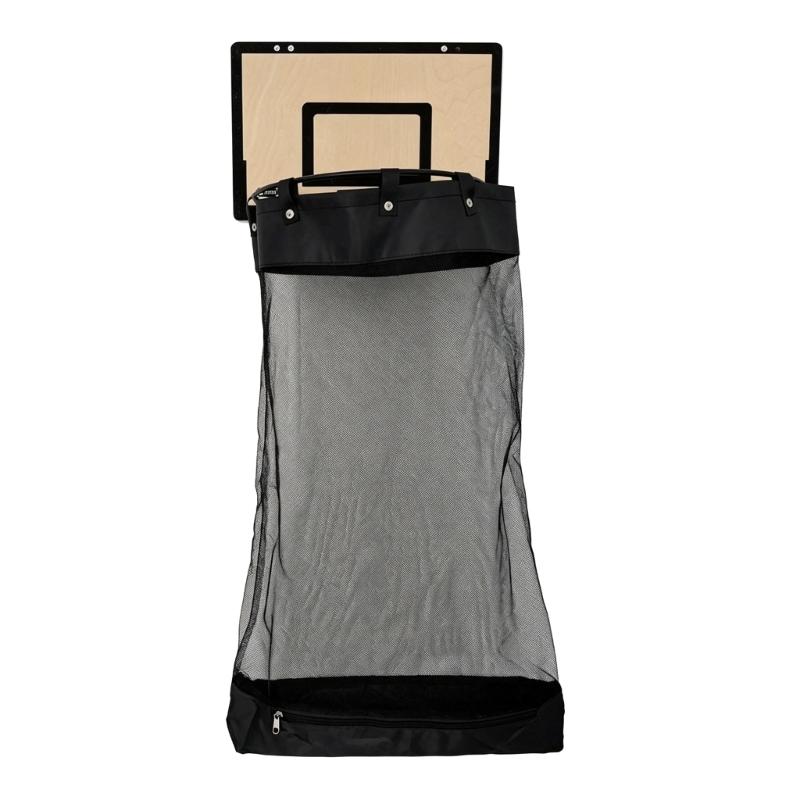 Wall-Mounted Basketball Laundry Hamper with Wood