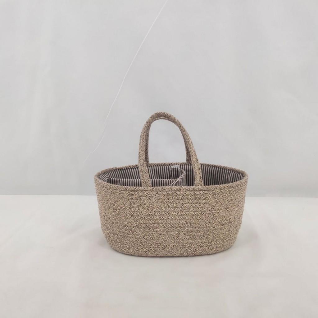 Cesto Portaoggetti Portatile per Bambini Organizer in Corda di Cotone Per Articoli e Giocattoli per Bambini