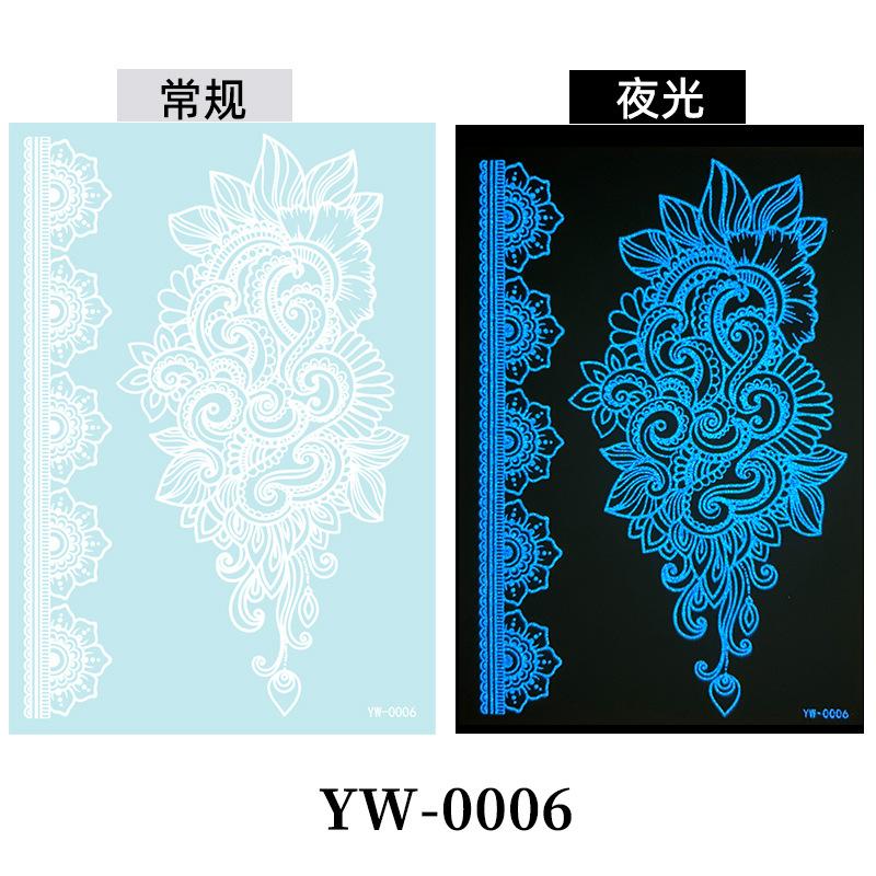 Blå Selvlysende Blonde Tatoveringsklistremerke Vanntett Midlertidig Tatovering Bryllup Ferie Tatovering