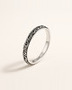 Bamoer Real 925 Sterling Silver Retro Black Engraved Pattern Rings for Women Stackable Rings