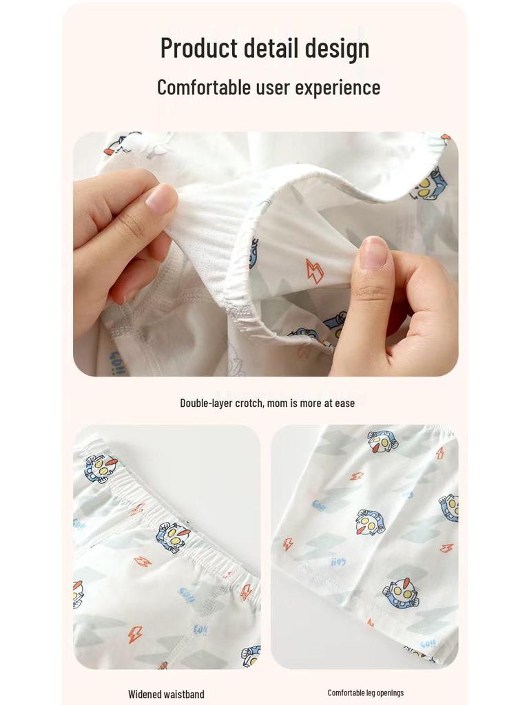 Girls' Antibacterial Cotton Boxer Briefs - Comfortable, A-Grade, No Fluorescent