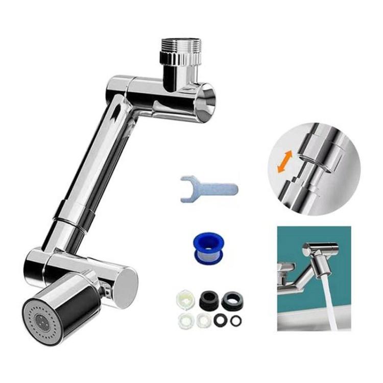 

Faucet Extender 1440-Degree Rotation Telescopic Tap Aerator Silver/Single Gear