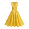 Women's Fashion Party Solid-Color Short-Sleeve Collared Bow Casual Dress For Summer