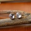 Sterling Silver Rose Quartz Earrings // Rose Quartz Stud Earrings // 10 MM Rose Quartz Cabochon Earrings | Gemstone Studs , Stud Earrings