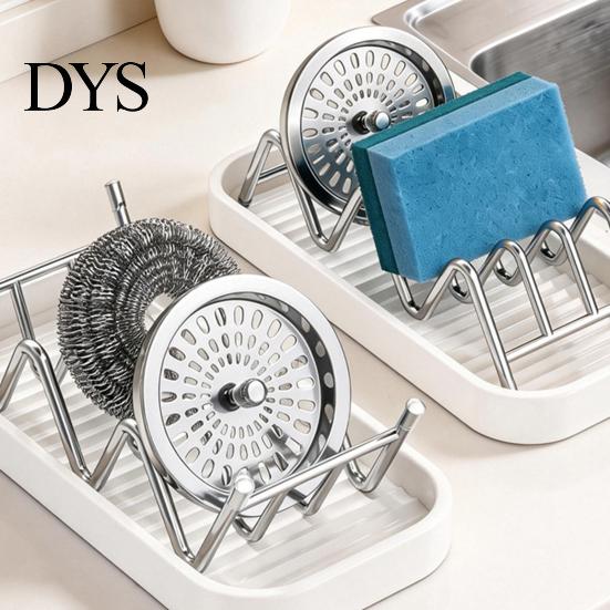 Bathroom Storage Accessories 3-Compartment Soap Rack, Stainless Steel Holder with Removable Case Water Tray Tray, Hollow Tilt Design Organizer