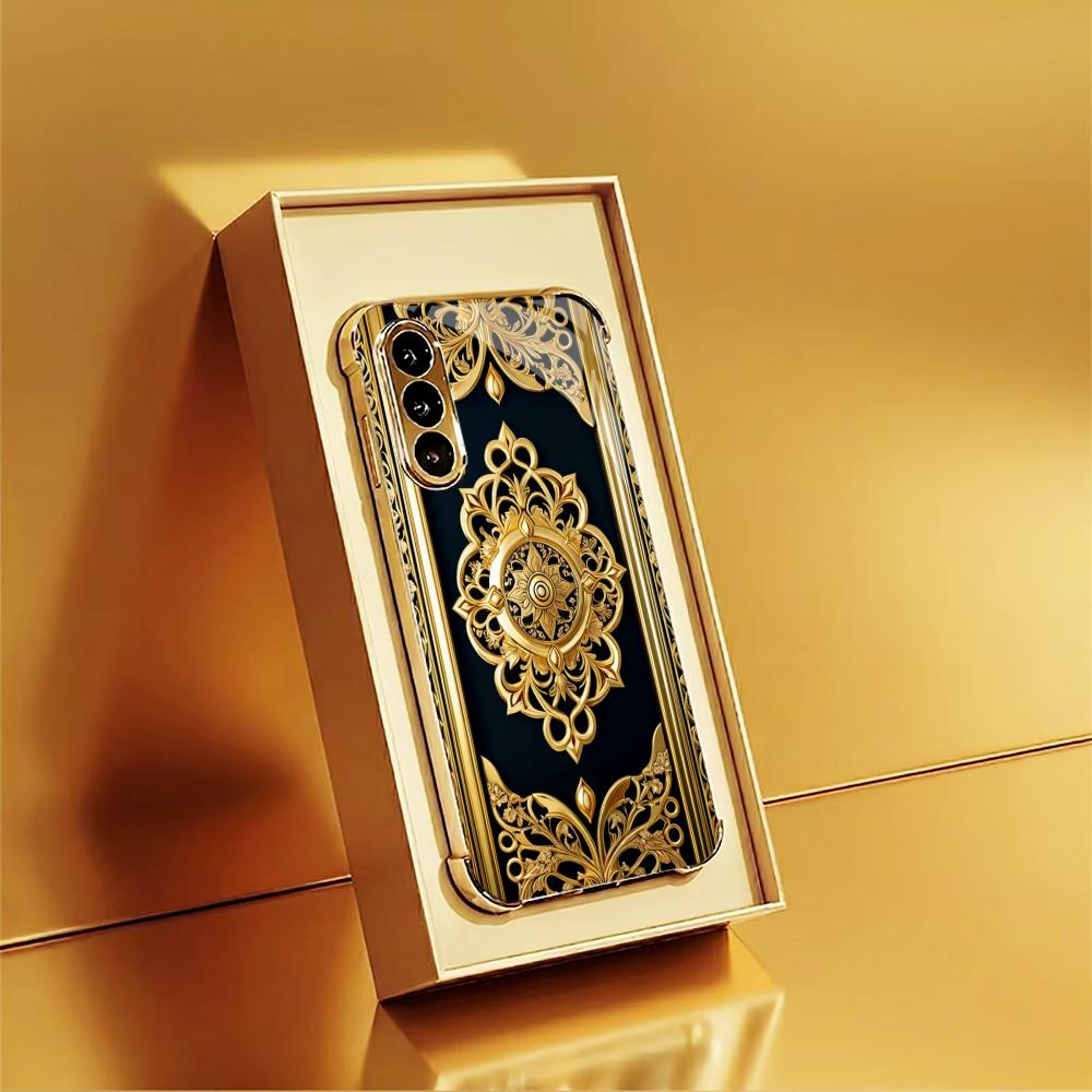 Pattern Scratch Proof Beautiful Electroplating Glass PhoneCase for Samsung Galaxy S26 S25 S24 S23 S22 FE,Ultra,Plus Anti-impact