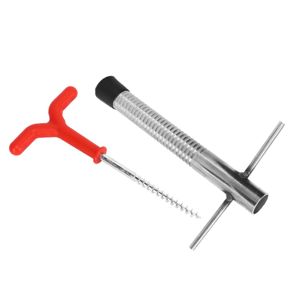 Ice Peg Drill Threaded Stainless Steel Multi Functional Ice Fishing Stake Nail Auger for Tent Shelter