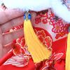 Pet Tang Suit Tassel Design Vibrant Color Button Closure Exquisite Pattern Friendly to Skin Keep Warm Cloth Thickened Cat Dog Fleece