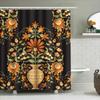 Vintage Bath Shower Curtain, Floral Design Decorative Fabric Waterproof Bathroom Liner Set For Home Decoration Multiple Colors A