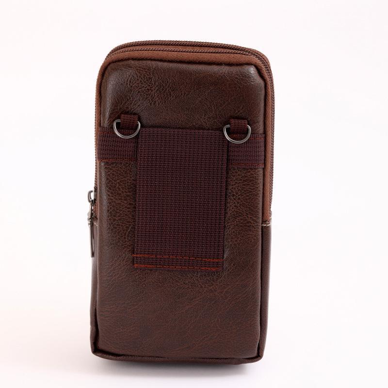 Pu Leather Crossbody Bag Versatile Style Simple Design Waist Bag Multiple Pockets Leather Case Messenger Bag Outdoor Work