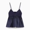 2026 Summer Women's European & American Fashion Sexy Bandeau Ruched Patchwork Camisole Knit Top