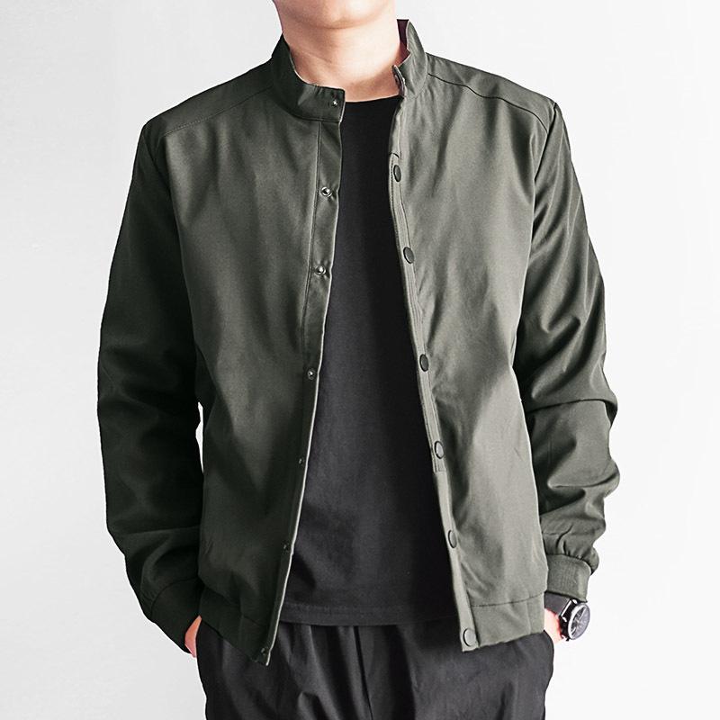 

Куртка оверсайз с воротником-стойкой и застежкой на пуговицы для весны и осени, спортивный топ приталенного силуэта, мужской повседневный кардиган 8XL армия зеленый