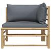 VidaXL Garten-Ecksofa mit Dunkelgrauen Kissen Bambus