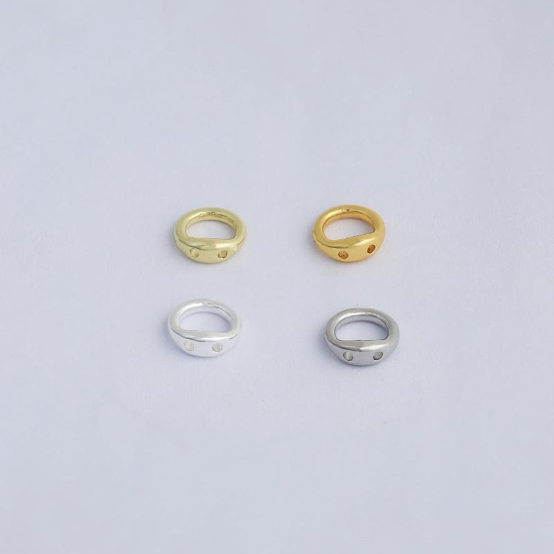 10/20Pcs Brass Circle Loop End Beads Gold Plated Ring Cord End Connectors For Diy Pearl Necklace Bracelet Jewelry Making