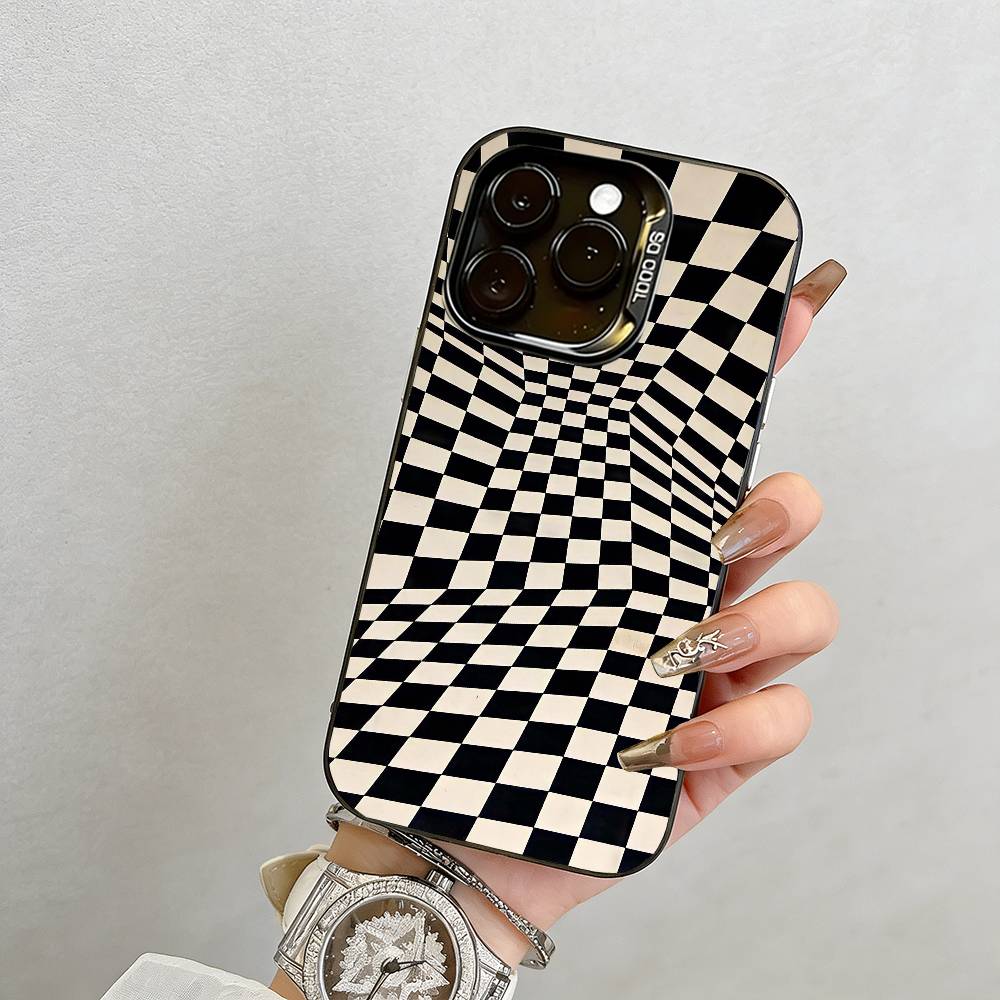 dizziness Phone Case For iPhone 17,16,15,14,13,12,11 Plus,Pro Max,XS,Colored Silver Plated Inside Cover