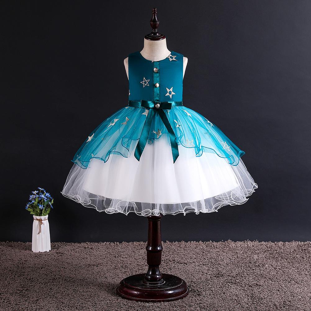 

Детское детское платье принцессы, юбка, пачка из неровной сетки для девочек, 1 июня, одежда для выступлений для девочек 160cm зелёный